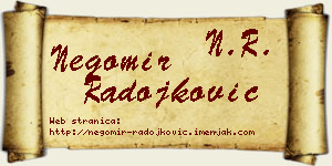 Negomir Radojković vizit kartica